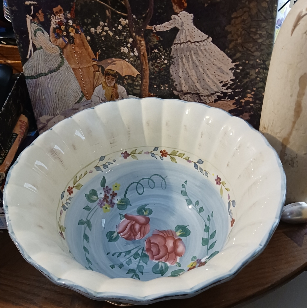 Certified International Floral Large 13"×7" Pasta Serving Bowl🍲A 🎁VINTAGE GEM. - Picture 6 of 16